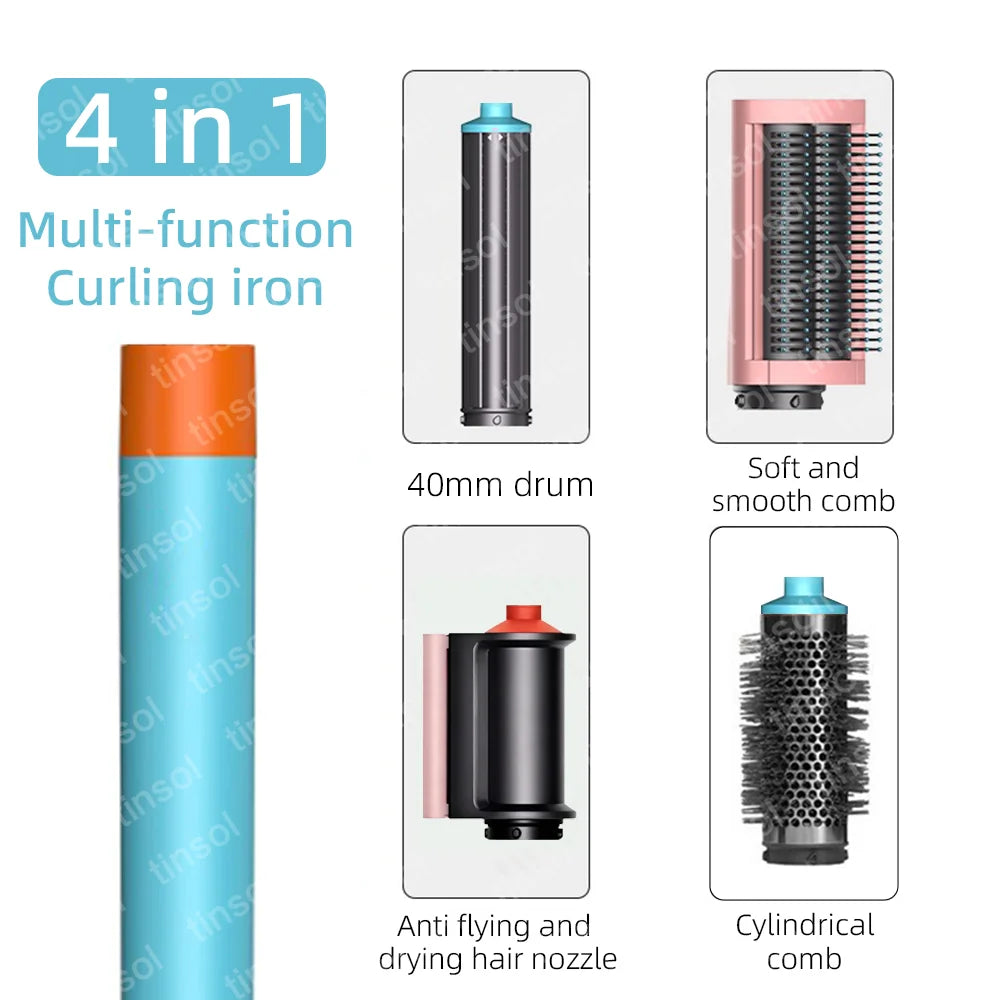 TINSOL 7 in 1 Multi-Function Hair Dryer & Styling Tool Automatic Curling Set 1300W Straightener Professional Salon Hair Dryer