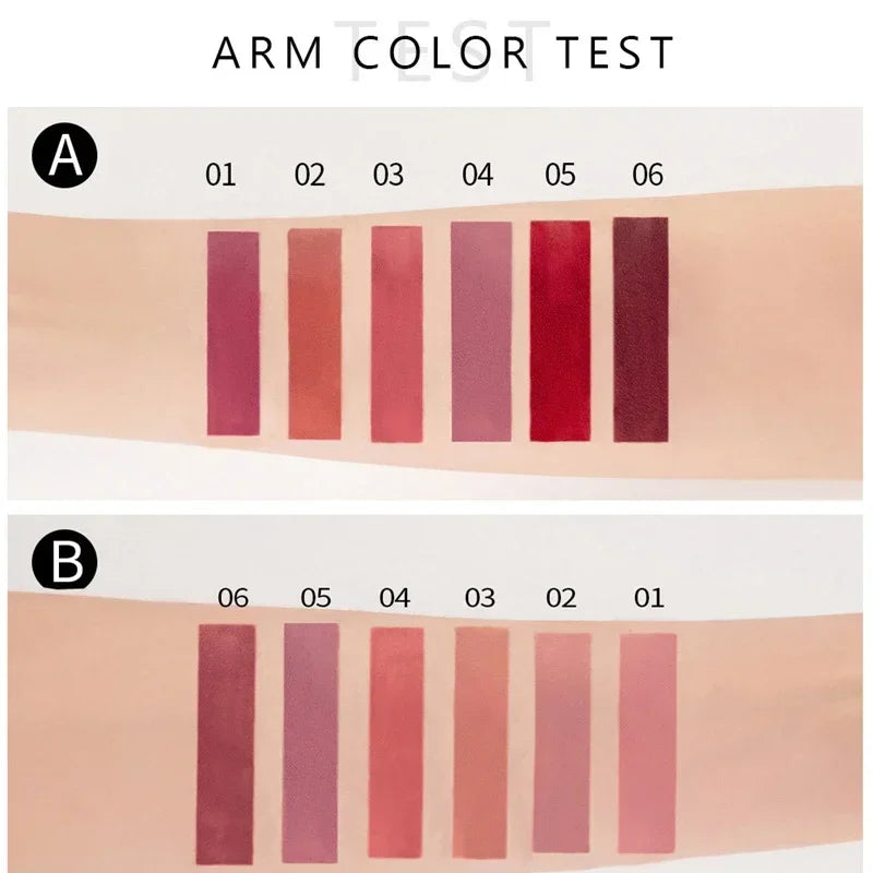 HANDAIYAN 1/6 PCS Lipstick Set Make-up for Women Non Stick Cup Waterproof Long Lasting Cosmetics Korean Makeup Matte Lipstick