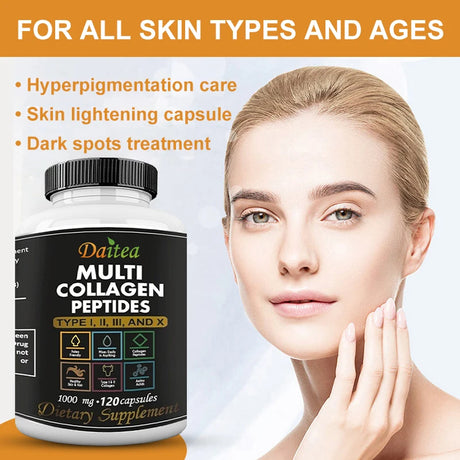 High Strength Multi-Collagen Complex Capsules – Hydrolyzed Peptides for Skin, Hair, Nails & Joints – Grass-Fed, Non-GMO