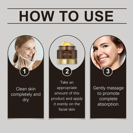 Vitamin C Capsule Facial Cream Even Skin Tone Pigmentation Removal Hydrated Skin Moisturizing Brightening Firming Face Cream