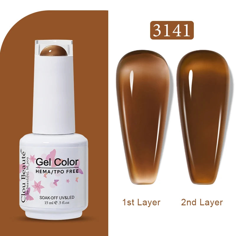 Clou Beaute Jelly Color UV Gel Manicure Summer Pink Nude Gel Nail Rainbow Nail Supplies For Professionals Semi-permanent Varnish