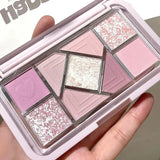 Mint diffuse pink blue small pink frame nine-color eyeshadow palette low saturation clear mint green pearl matte gentle pure des