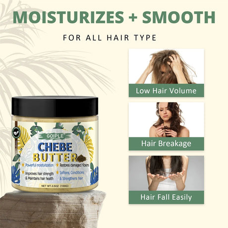 GOIPLE Chebe Butter,Hair Mask,Moisturizing & Nourishing Chebe & Rosemary Growth Oil Rose Curl Defining Cream Hair Curl Enhancer