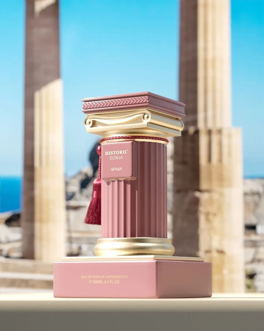 Afnan Historic Doria - Orange Blossom, Lemon Zest, Aspberry, Eau De Parfum Spray for Women, Brings a Vibrant and Refreshing Experience