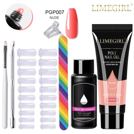 Limegirl Poly Nail UV Gel Set for Nails Quick Extension Building Soak Off UV Polys Nail Gel Kit Manicure Art  Decoration Tools
