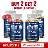 Calcium + D3 + K2 + B12 Capsules, Strength Bone & Teeth, Muscle Health, Replenish Joints, Support Immune Function
