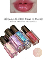 HERORANGE Glittering Mirror Lip Glaze, Watery Shimmering Light Lip Gloss Makeup 6 Colors, Hydrating Moisturizing, Long Lasting