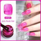 Clou Beaute Translucent Jelly Nude Pink Nail Gel Polish 15ml Vernis Semi Permanent Gel Colorful Varnish Nail Art Manicure Gel