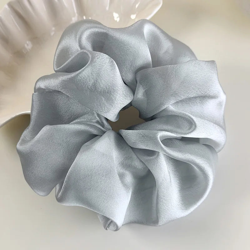 Retro French Large Hair Scrunchies Solid Color Headbands Spring/Summer Sweet Head Rope Female Tie Hair Rubber Bands for Womens