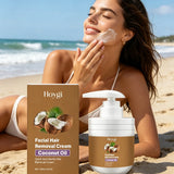 Hoygi Facial Hair Removal Cream for Sensitive Skin Care Upper Lip Hair Removal Coconut Oil Moisturizing Facial Depilatory Cream