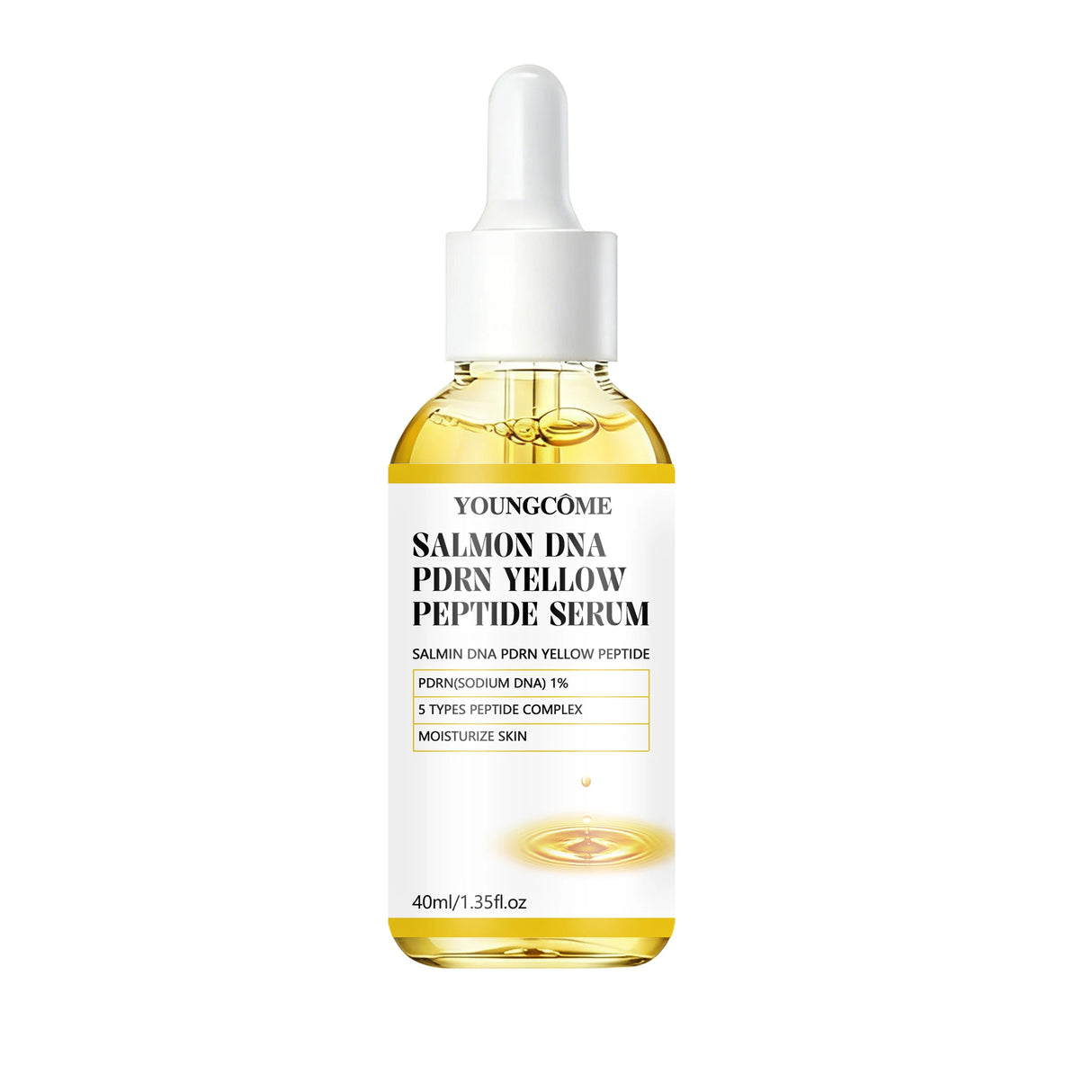 Salmon DNA PDRN + Yellow Peptide Complex Serum - Face Firming, Hydrating, Skin Repair, Radiance Glow, Lifting Treatment for Dull