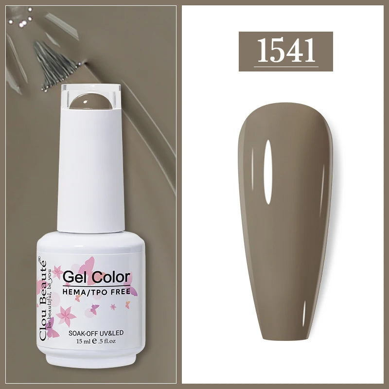 Clou Beaute Gel Nail Polish Neon Brown Royal Blue Red Green Pastal Nude Nail Art Varnishes Gel Lacquer HEMA/TPO FREE UV Gel Nail