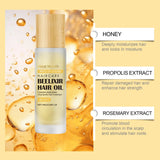 Honey Hair Oil Repair Dry Scalp Damaged Fragile Hair Helps Prevent Hair Loss Breakage Mild Formula Protects Health Hair 10ml