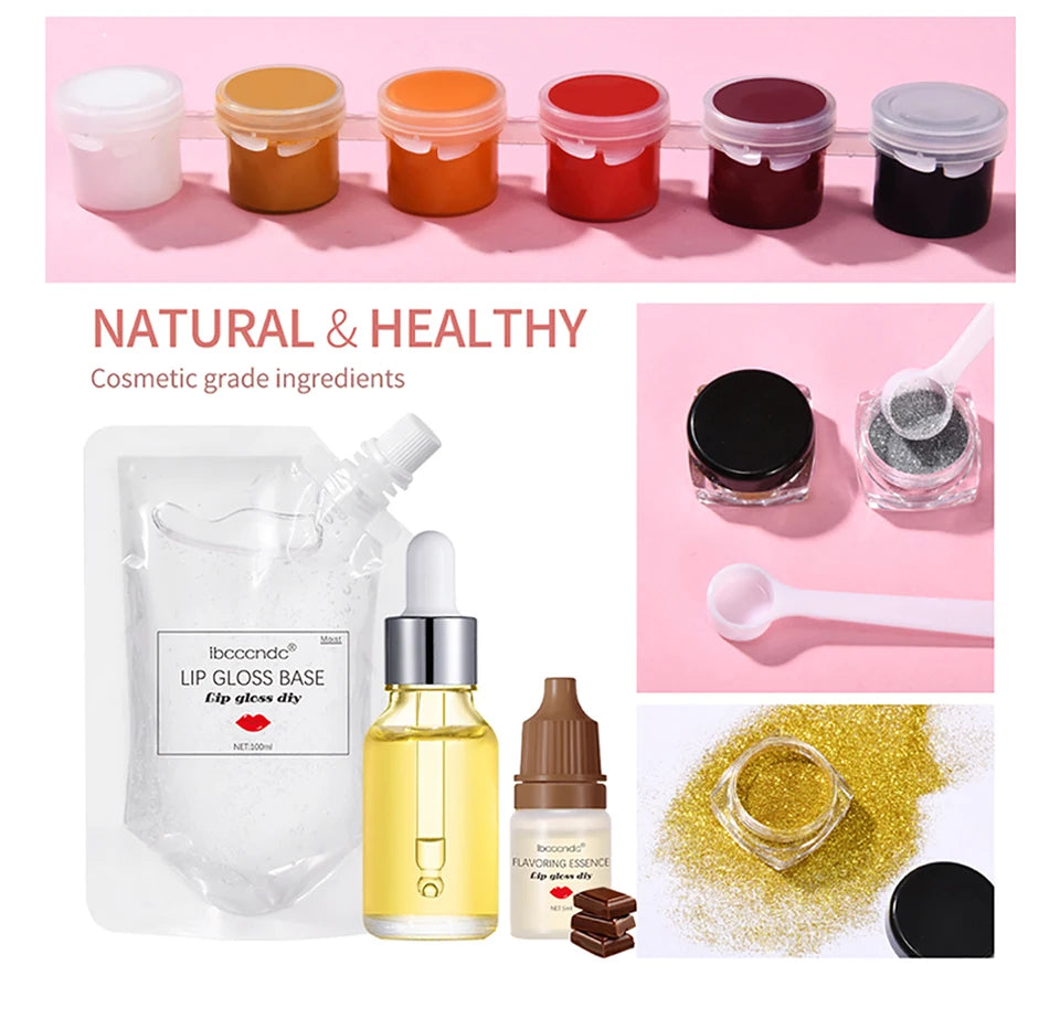 DIY Lip Gloss Making Kit Moisturizing Lip Gloss Base Diy Raw Material Tool Kit Shiny Glitter Lip Tints Glaze Handmade Cosmetic