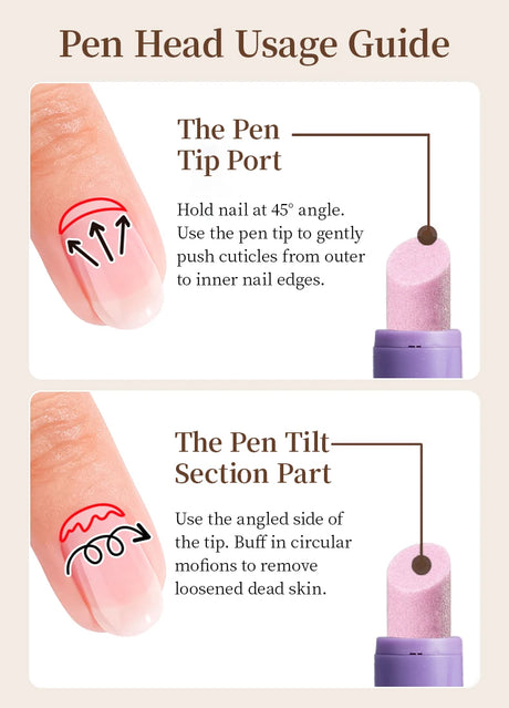 RSNAIL 3-in-1 Cuticle Oil Pen with Ceramic Nail Pusher for Hangnails Dry & Damaged Nails -Nail Care Pen for Repair & Nourishment