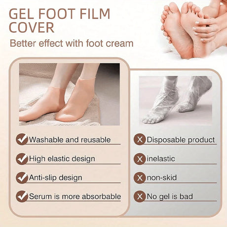 2pcs silicone foot care socks,exfoliating,moisturizing,and crack resistant socks,suitable for use when feet are dry and cracked.
