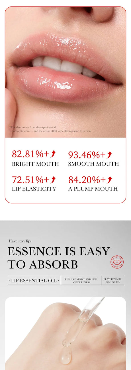 Lip Booster Plumping Serum Oil Hyaluronic Acid Moisturising Sexy Plumping Enhancer Stimulant Free Brightening Lightening Lines