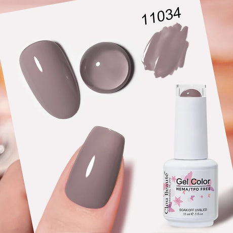 Clou Beaute Grey Color Nail Gel Polish Full Coverage Nail Polish Dark Red Gel Lacquer Varnish Vernis Semi Permanent Nail Art