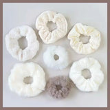 7 Pcs/Set Women Hair Scrunchies Set Plush Solid Hair Band for Girls Ponytail Holder Rubber Bands Hair Ties Hair Accessories