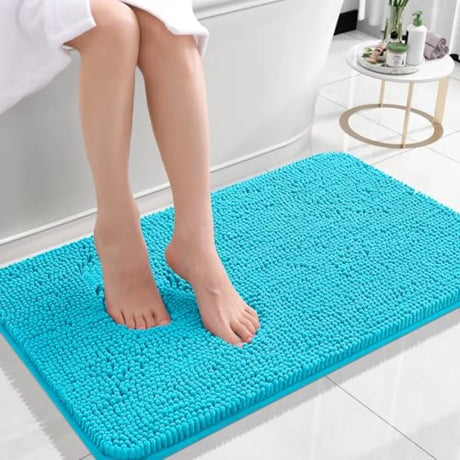 Bathroom Rugs 30x20, Extra Soft Absorbent Chenille Bath Rugs, Rubber Backing Quick Dry, Machine Washable Bath Mats for Bathroom