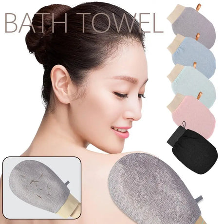 Upgrade Back Scrubbing Towel Dual Sided Durable Exfoliating Body Towel Back Strap Unisex Detox Mud Back Scrub Extended Bathing T
