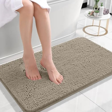 Bathroom Rugs 30x20, Extra Soft Absorbent Chenille Bath Rugs, Rubber Backing Quick Dry, Machine Washable Bath Mats for Bathroom