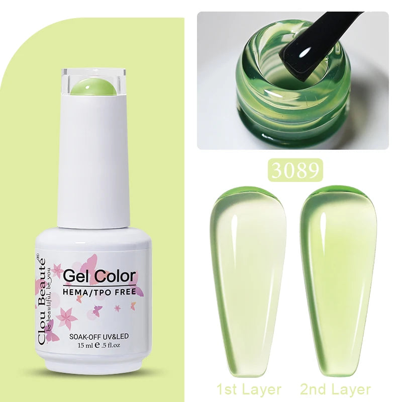 Clou Beaute Jelly Color UV Gel Manicure Summer Pink Nude Gel Nail Rainbow Nail Supplies For Professionals Semi-permanent Varnish