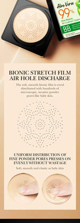 Aloe Air Cushion CC Cream Mushroom Head Puff Moisturizer Concealer Brightening BB Cream Waterproof Face Base Makeup Cosmetics