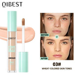 QIBEST 3D Full Coverage Concealer Long Lasting Liquid Concealer For Dark Circles Natural Finish Seamless Blend Under Eye Makeup