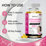Glutathione Collagen Capsules, Antioxidant, Skin Whitening, Deeply Nourish Skin, Hair & Nails, Support Anti-Aging & Joint Health