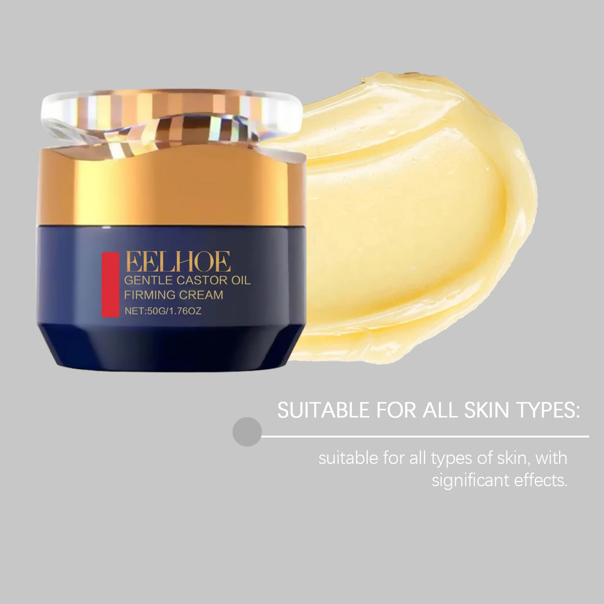 Castor Oil Firming Face Cream Fade Fine Lines Improve Sagging Promote Skin Elasticity Long-Lasting Moisturizing Facial Skin Care
