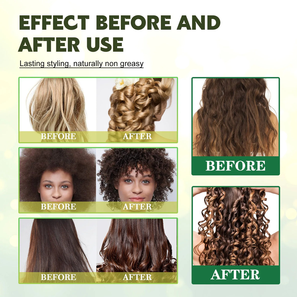 Curling Styling Mousse Natural Plant Extracts Impetuous Increase Hair Elasticity Lasting Styling Moisturizing Styling Spray 60ml