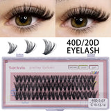 10 boxes of 20D/40D DIY eyelash sets suitable for beginners, with mixed lengths of 10/12/14mm eyelash clusters soft and durable,