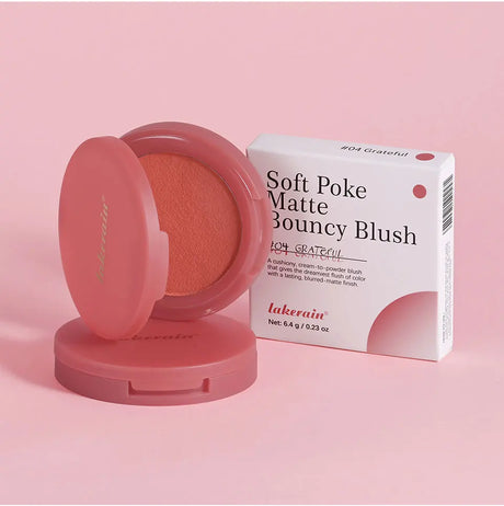 Lakerain Soft Poke Matte Blush Fresh Silky-smooth Skin Finish Long Lasting Luminosity Moisturizing Natural Matte Bouncy Blusher
