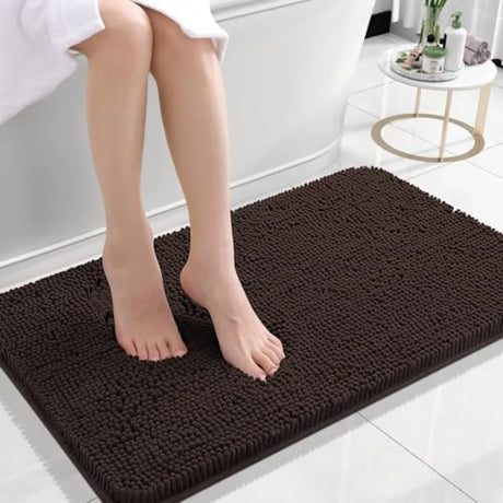 Bathroom Rugs 30x20, Extra Soft Absorbent Chenille Bath Rugs, Rubber Backing Quick Dry, Machine Washable Bath Mats for Bathroom