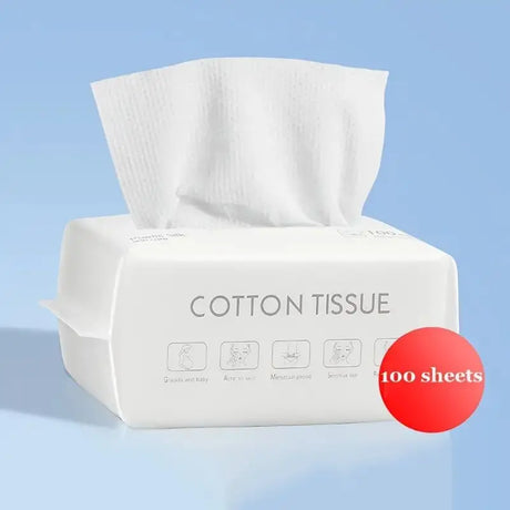100 Count Ultra-Soft, Gentle, and Effective Facial Cleansing Wipes - Dual-Use, Extractable Dry and Wet, Alcohol-Free, Unscented