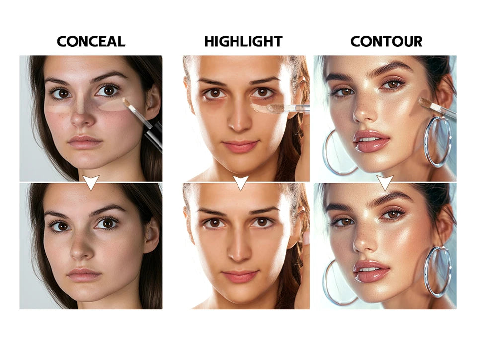 Lakerain 5-Color Waterproof Concealer Matte High Coverage Oil-Control Foundation For Acne Scars And Dark Circles Cosmetics
