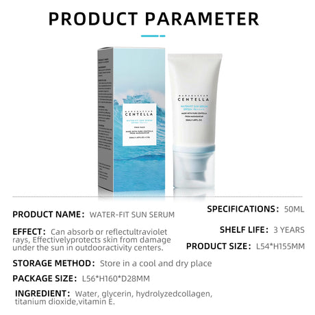 Facial Sunscreen 50+Solar Sunscreen Moisturizing and Moisturizing to Resist UV Radiation and Delay Photoaging