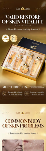 24K Gold Collagen Protein Skincare Set - Firming, Lifting Hydrating Face Kit for All Skin Types Skin Care