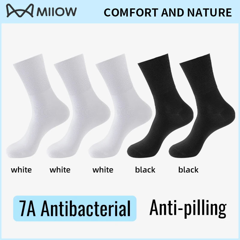 MiiOW Big Size Sock Men Pure Cotton Sock Anti Odor Fat Feet Elastic Widened Loose Sock Compression Sock Elderly Non-Binding Sock