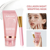 Collagen Overnight Wrapping Peel Off Facial Mask Set Korean Collagen Night Wrapping Mask Deeply Hydrates Night Care Mask Cream