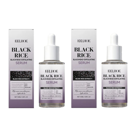 Black & White Rice Exfoliating Serum Set BHA Niacinamide Pore Minimizing & Brightening Blackhead Whitehead Remover Skincare Set