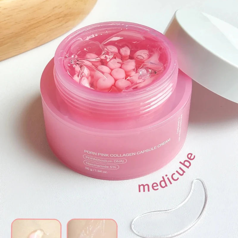 KOEC PDRN Pink Collagen Capsule Cream Anti-Wrinkle Hydrating Glowing Increase Elasticity 5% Niacinamide Hydrolyzed Collagen