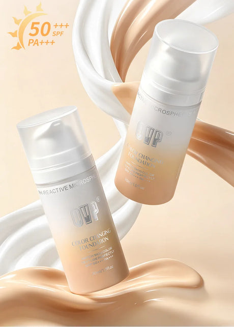 Color-Changing Sunscreen Foundation,Skin Tone Matching,All-Day Long-Lasting Wear,Perfect Base for Flawless Makeup