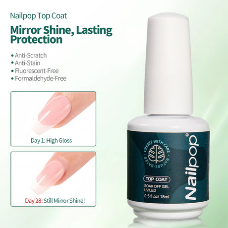 Nailpop 15ml Builder Gel Nail Polish for Nail Apex & Extension Strengthener Upgraded Soak Off UV Gel Rhinestone Glue 4 Colors