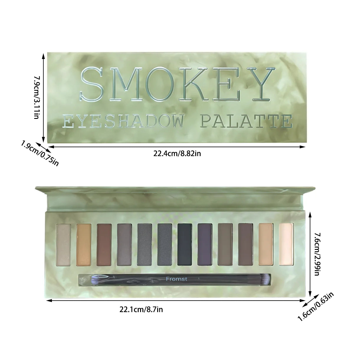 12 Color Matte Eyeshadow Plate Eye Makeup Waterproof Durable Sequins Metal Earth Color Natural Eye Shadow Makeup