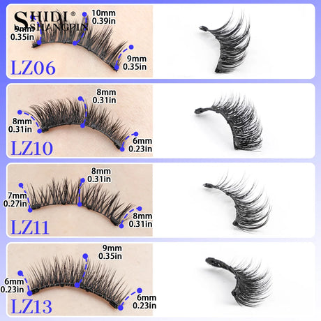 1 Pair Magnetic Eyelashes Set Reusable Easy to Use Eyelash Extension Tools Natural Curler False Eyelashes With Magnetic Tweezers