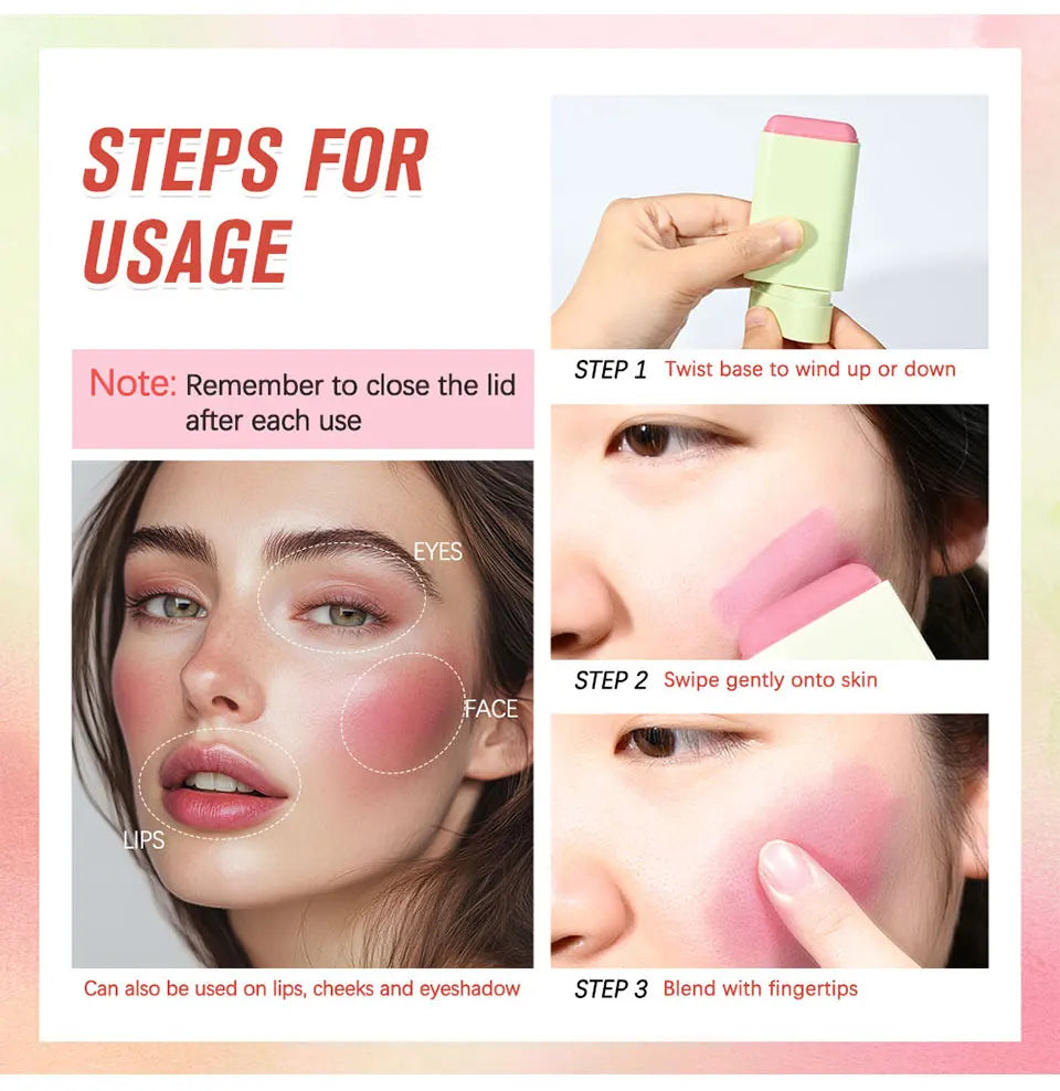 Temperature Change 3-in-1 Cheek Lip Tinted pixiBlush Stick Temperature Change Blush Makeup Products Cosmetic Palette Stick Face