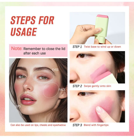 Temperature Change 3-in-1 Cheek Lip Tinted pixiBlush Stick Temperature Change Blush Makeup Products Cosmetic Palette Stick Face