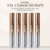 RSNAIL 3-in-1 Cuticle Oil Pen with Ceramic Nail Pusher for Hangnails Dry & Damaged Nails -Nail Care Pen for Repair & Nourishment